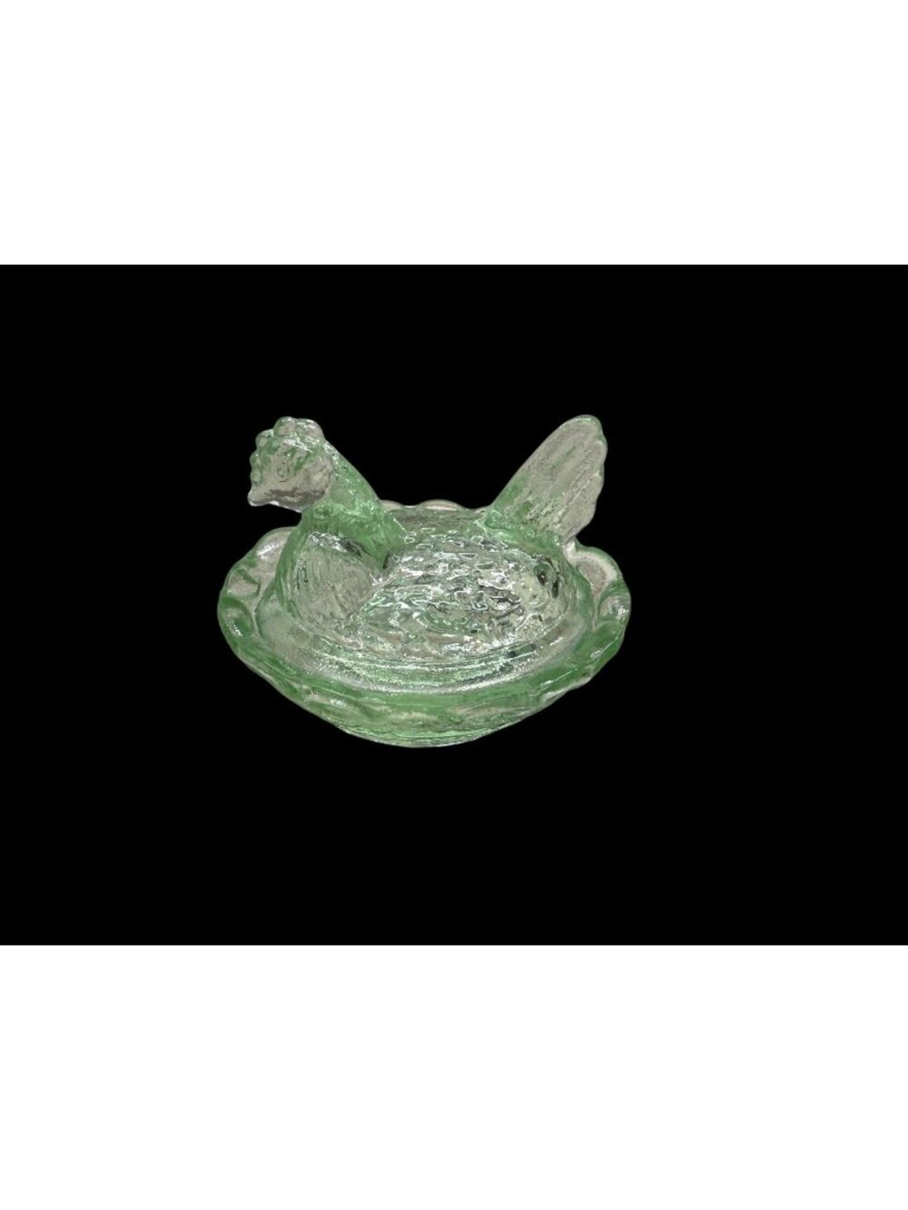 Wikerson for Rosso Pressed Mini Glass Hen On Nest Covered Dish salt celler Glows